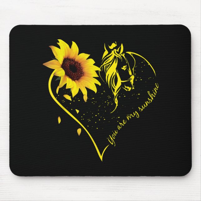 You Are My Sunshine Sunflower And Horse Mouse Mat (Front)