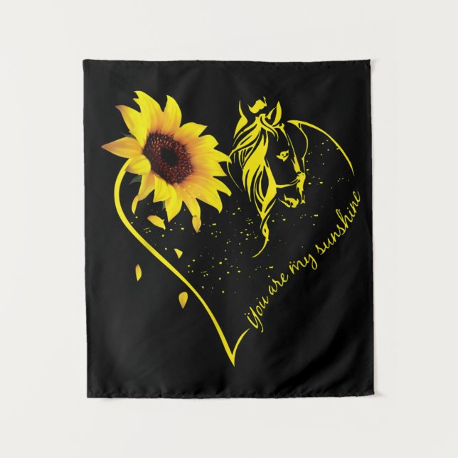 You Are My Sunshine Sunflower And Horse Tapestry (Front)