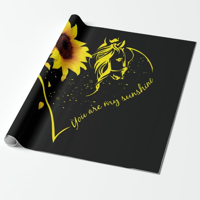 You Are My Sunshine Sunflower And Horse Wrapping Paper (Unrolled)