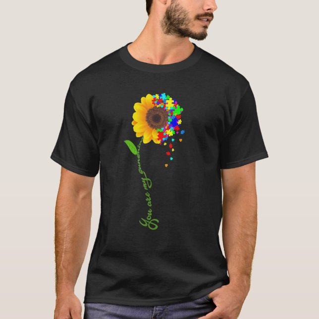 You Are My Sunshine Sunflower Autism Awareness Tsh T-Shirt (Front)