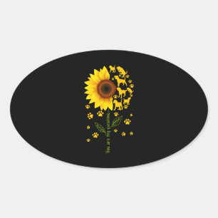 You Are My Sunshine Sunflower Dogs Oval Sticker