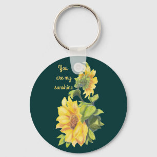 You are my Sunshine Sunflower floral Quote Key Ring