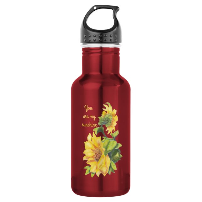 You are my Sunshine Sunflower Flower Quote 532 Ml Water Bottle (Front)