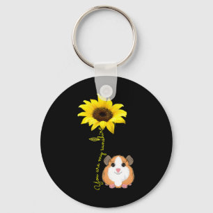 You Are My Sunshine Sunflower Guinea Pig Mom Key Ring