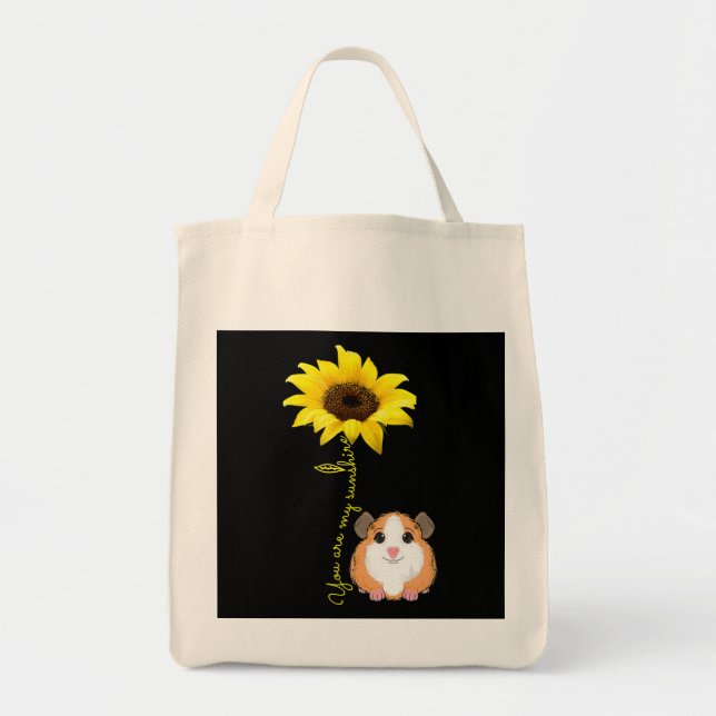You Are My Sunshine Sunflower Guinea Pig Mom Tote Bag (Front)