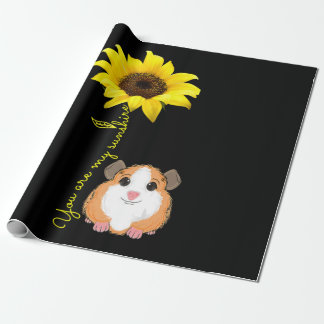 You Are My Sunshine Sunflower Guinea Pig Mum Wrapping Paper