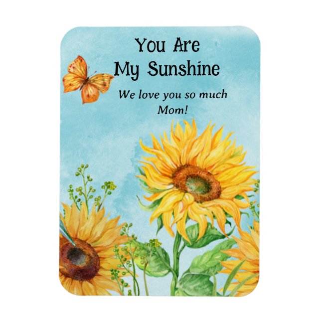YOU ARE MY SUNSHINE SUNFLOWER MAGNET (Personalise) (Vertical)