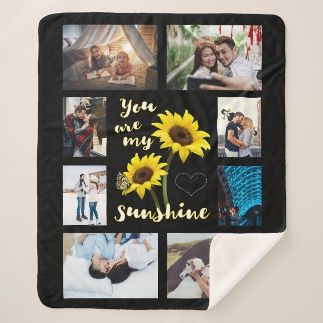 You are My Sunshine Sunflower Photo Sherpa Blanket (Front)