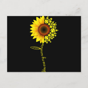 You Are My Sunshine Sunflower Softball Holiday Postcard