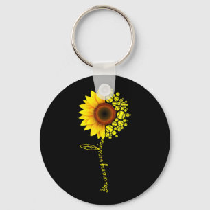 You Are My Sunshine Sunflower Softball Key Ring