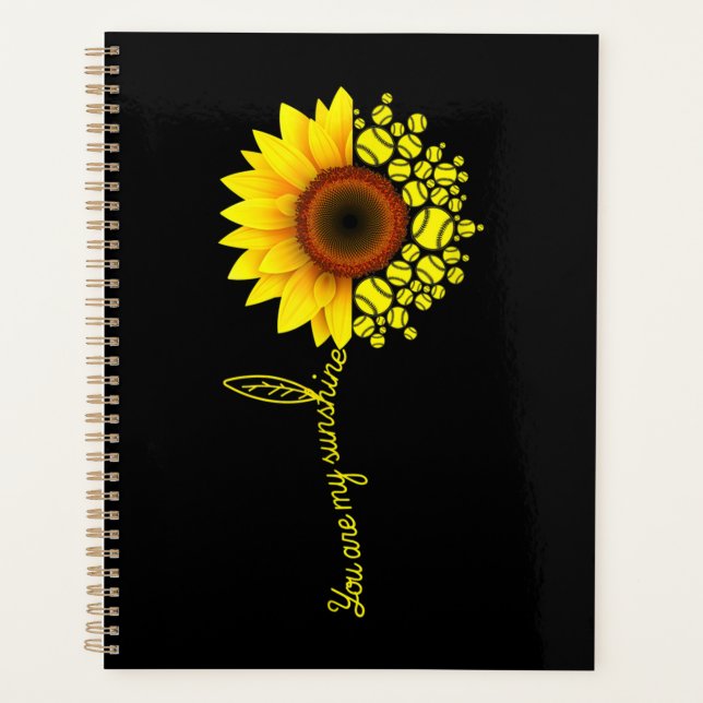 You Are My Sunshine Sunflower Softball Planner (Front)