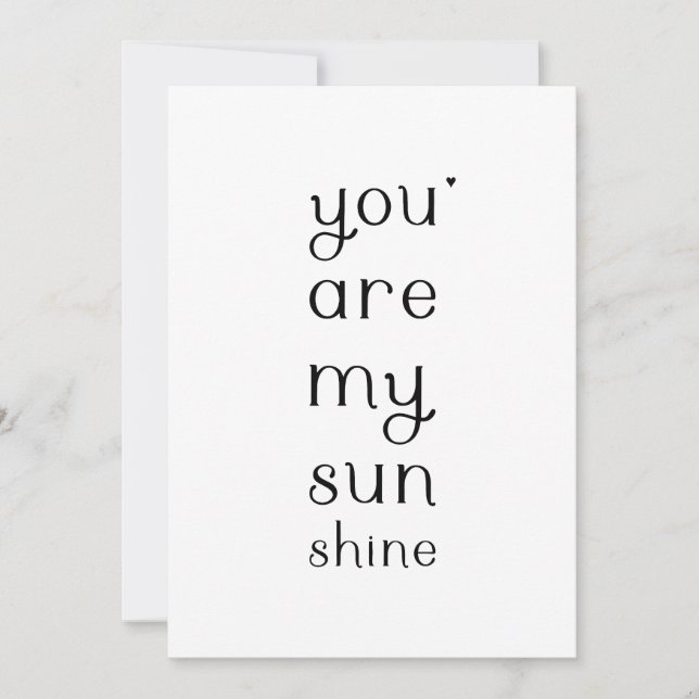 You are my sunshine - valentine card (Front)