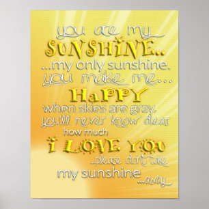 You are my Sunshine Wall Art