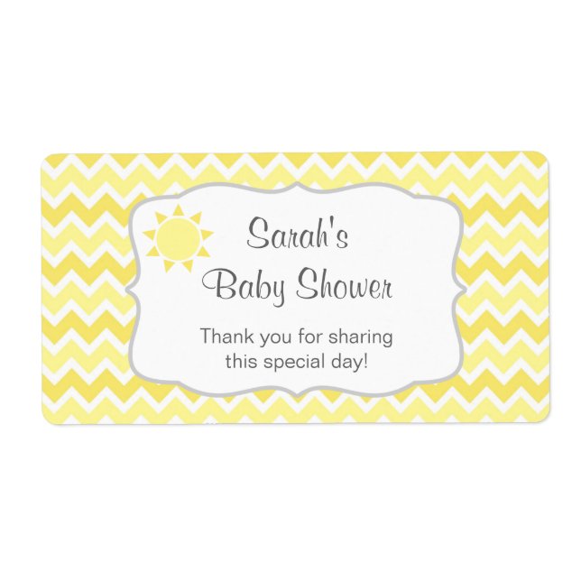 You are my sunshine water bottle or favour label (Front)