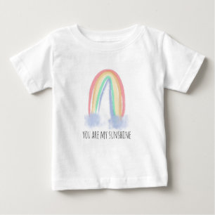 You are my sunshine watercolor painted rainbow  baby T-Shirt