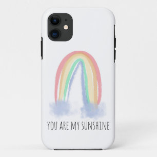 You are my sunshine watercolor painted rainbow iPhone 11 case
