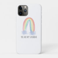 You are my sunshine watercolor painted rainbow