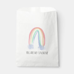 You are my sunshine watercolor painted rainbow favour bags