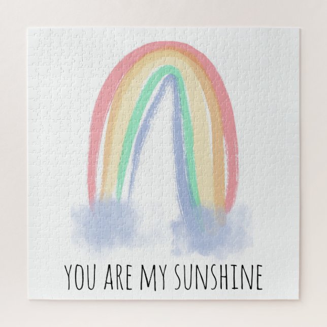 You are my sunshine watercolor painted rainbow   jigsaw puzzle (Vertical)