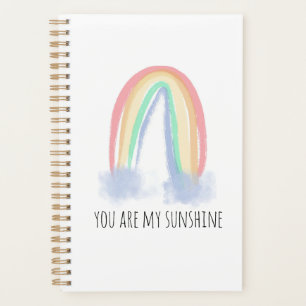 You are my sunshine watercolor painted rainbow  planner