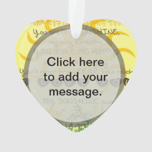 You are My Sunshine with Flowers in Yellow Ornament