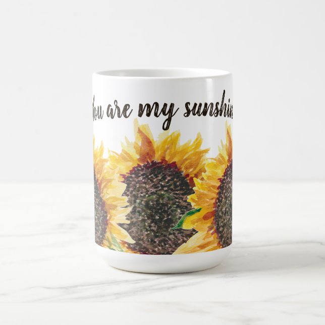 You Are My Sunshine Yellow Brown Sunflowers Coffee Mug (Center)