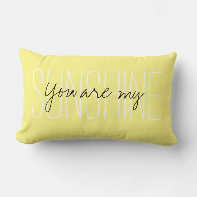 You are my Sunshine| Yellow Lumbar Cushion (Front)