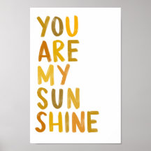 you are my sunshine yellow ombré art print