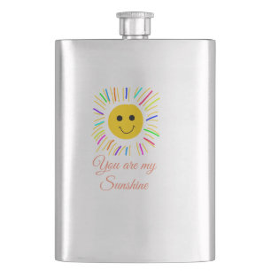 you are my sunshine yellow orange sun rays add nam hip flask