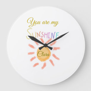 you are my sunshine yellow orange sun rays add nam large clock