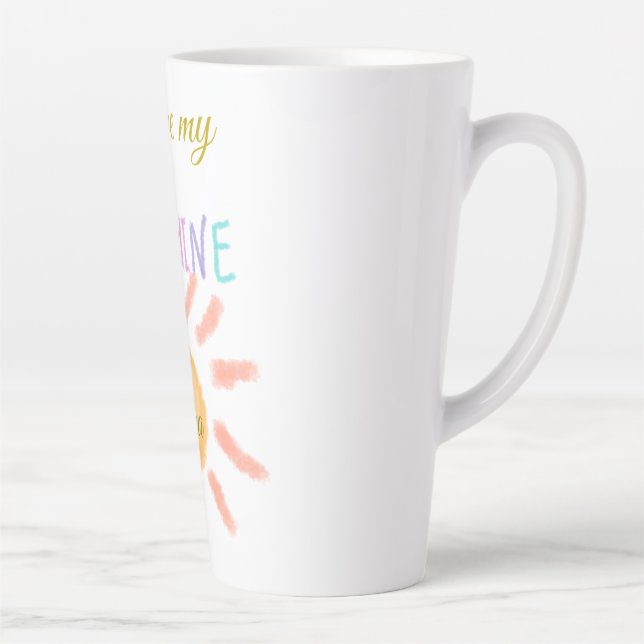 you are my sunshine yellow orange sun rays add nam latte mug (Right)