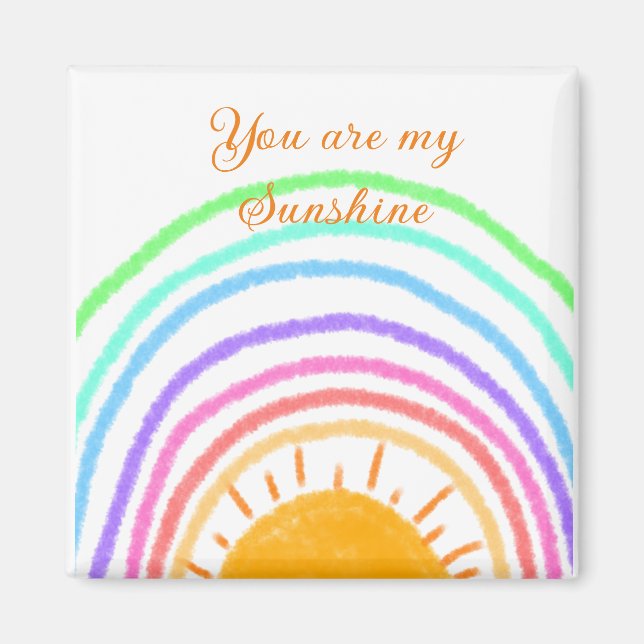 you are my sunshine yellow orange sun rays add nam magnet (Front)