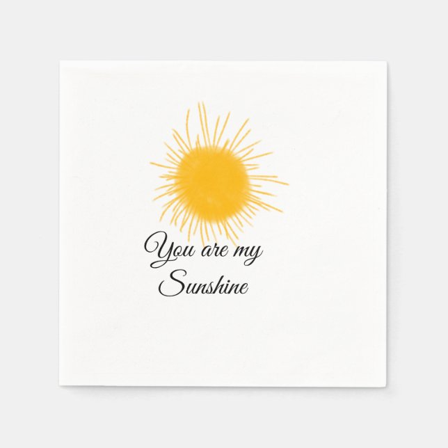 you are my sunshine yellow orange sun rays add nam napkin (Front)