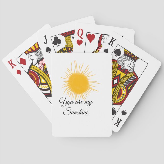 you are my sunshine yellow orange sun rays add nam playing cards (Back)