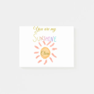 you are my sunshine yellow orange sun rays add nam post-it notes