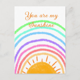 you are my sunshine yellow orange sun rays add nam postcard