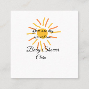 you are my sunshine yellow orange sun rays add nam square business card