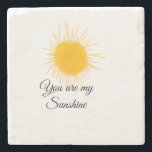 you are my sunshine yellow orange sun rays add nam stone coaster<br><div class="desc">Design</div>