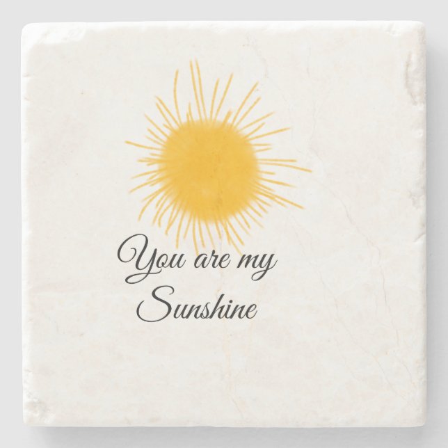 you are my sunshine yellow orange sun rays add nam stone coaster (Front)