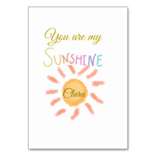 you are my sunshine yellow orange sun rays add nam table number