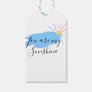 you are my sunshine yellow orange sun rays clouds gift tags