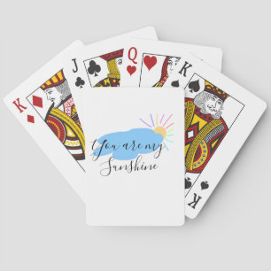 you are my sunshine yellow orange sun rays clouds playing cards