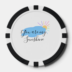 you are my sunshine yellow orange sun rays clouds poker chips