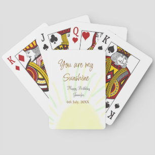 You are my sunshine yellow pastel birthday add nam playing cards