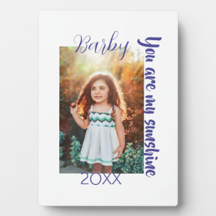 you are my sunshine yellow PHOTO NAME YEAR PURPLE Plaque