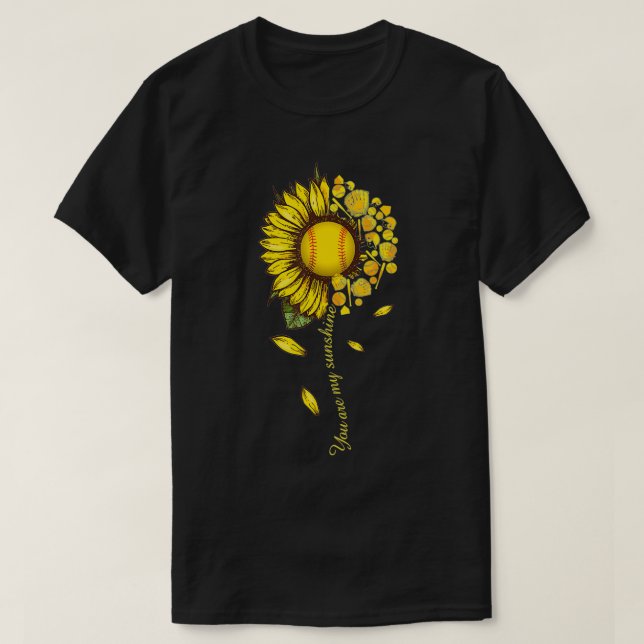 You Are My Sunshines Softball Sunflower Sports Lov T-Shirt (Design Front)