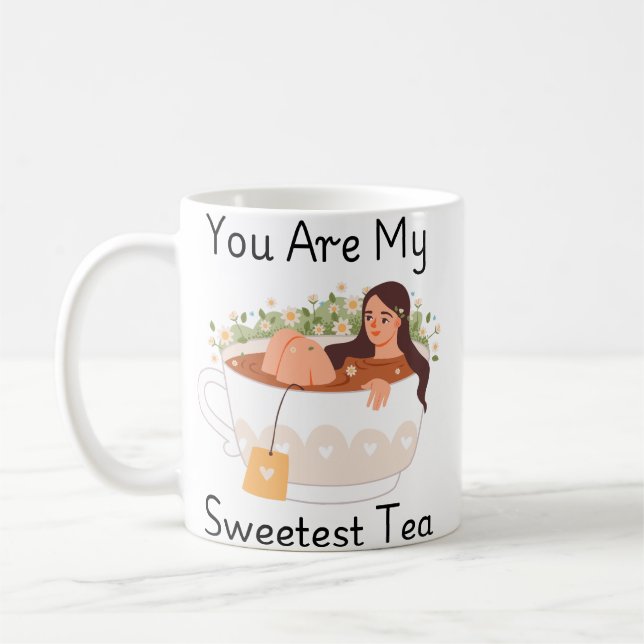 You Are My Sweetest Tea Cute Aesthetic Classic Mug (Left)