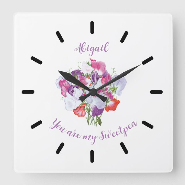 You Are My Sweetpea Personalised Wall Clock (Front)