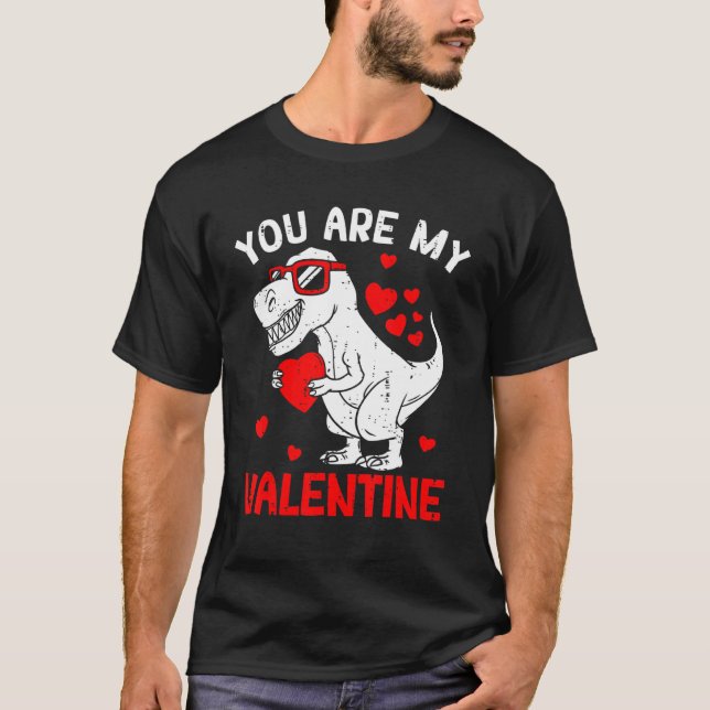 You Are My Valentine Dinosaur Rex Retro Valentine' T-Shirt (Front)