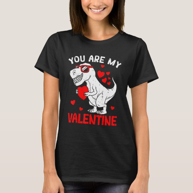 You Are My Valentine Dinosaur Rex Retro Valentine' T-Shirt (Front)